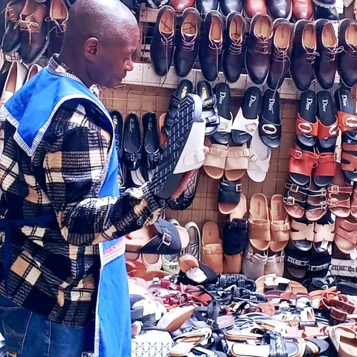 Yoweri's shoe shop in Kasese